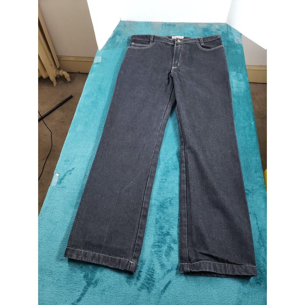 Just In Trend Jeans Sz 36x34 Mens Black Cotton Pant Straight Flame Resistant NWT